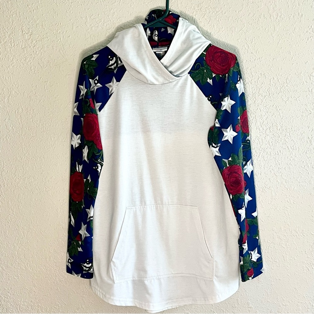 LuLaRoe White and Red Patriotic hoodie